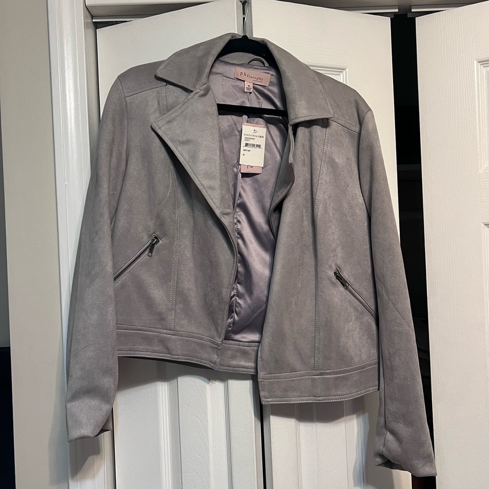 Philosophy Suede Moto Jacket